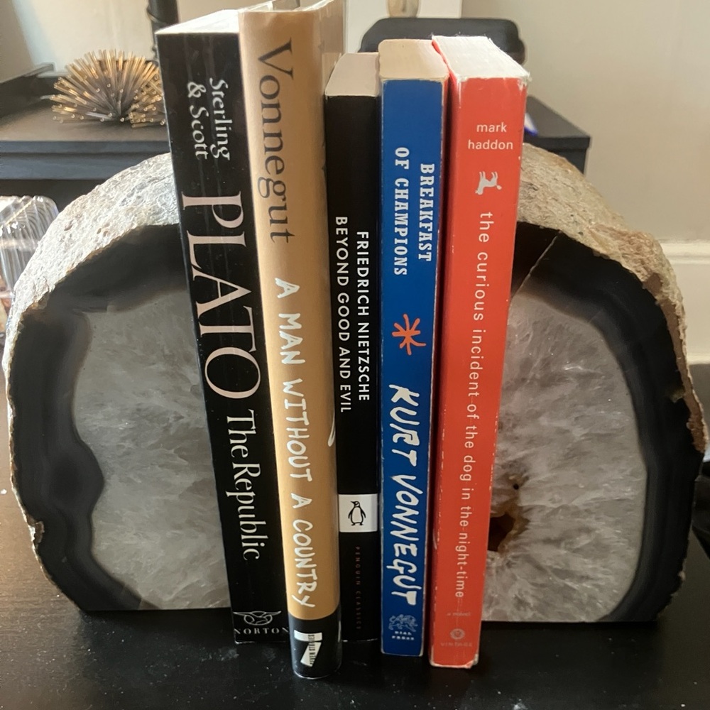 Agate Quartz Gemstone Bookends, Pristine Condition, ***$4.99 SHIPPING***